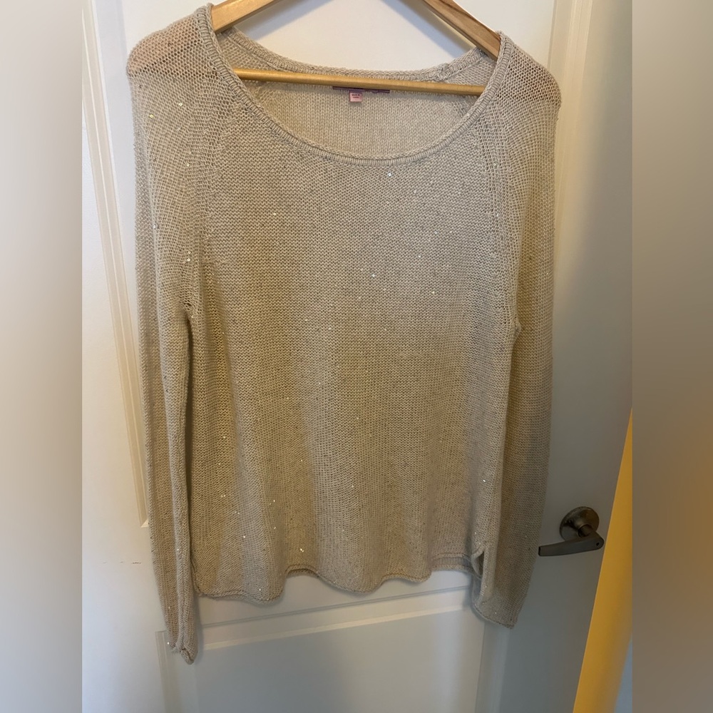 Calypso St Barth’s $328 XS sequin open knit sweater. 100% wool, soft. Loose fit